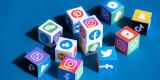 Social Media Apps Logotypes Printed on a Cubes